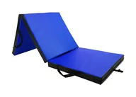 Maty do ćwiczeń - Materac gimnastyczny składany UNDERFIT 180 x 60 x 6 cm twardy niebieski - miniaturka - grafika 1