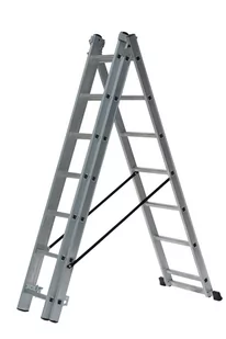 AWTOOLS DRABINA ALUMINIOWA   3x7 STOPNI 150KG ADAPATACJA NA SCHODY - Drabiny - miniaturka - grafika 1