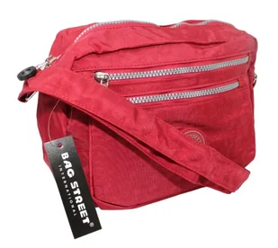 Stylowa Lekka Materiałowa Torba Pozioma Średnia Na Ramię Bag Street NR 2245 CZERWONY 28 x 19 x 12 [cm] - Torebki damskie - miniaturka - grafika 7