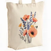 Torby i wózki na zakupy - Torba bawełniana premium na zakupy Polne Kwiaty Motyw Kwiatów Prezent - miniaturka - grafika 1