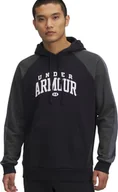 Bluzy męskie - Under Armour Bluza męska Rival Fleece Colorblock Hoodie czarny 6003958 001 XL - miniaturka - grafika 1