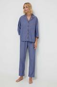 Piżamy damskie - United Colors of Benetton piżama bawełniana kolor niebieski bawełniana - miniaturka - grafika 1