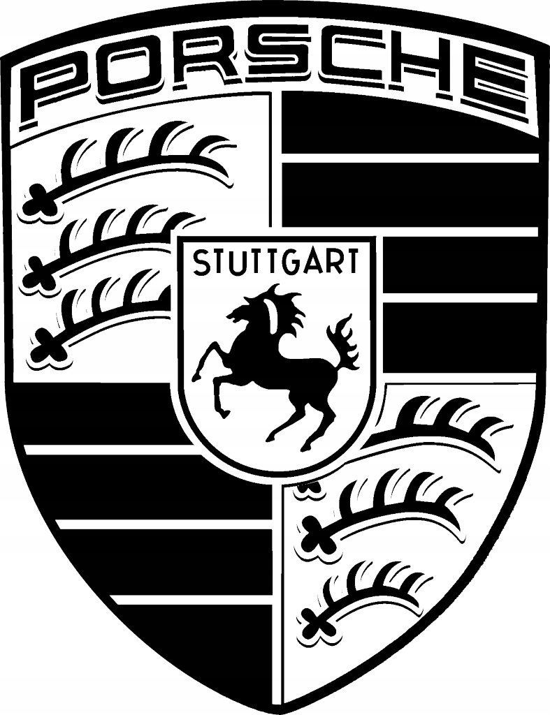 Naklejka Uv Wypukła Ozdobna DTF UV Aplikacja Porsche Logo