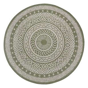 Zielono-beżowy dywan odpowiedni na zewnątrz Ragami Round, ø 160 cm - Dywany zewnętrzne - miniaturka - grafika 1