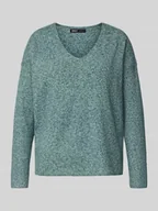 Swetry damskie - Sweter o kroju regular fit z dekoltem w serek model ‘RICA LIFE’ - miniaturka - grafika 1