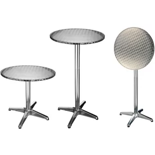 HI HI Składany stolik bistro aluminiowy okrągły 60 x 60 x 58-115 cm 423949 - Stoły - miniaturka - grafika 1