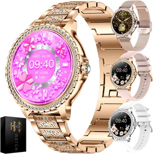 ZESTAW Smartwatch Zegarek Damski Rozmowy Połączenia Puls Ciśnienie Kroki Menu Pl - Smartwatch - miniaturka - grafika 1