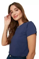 Koszule damskie - TRENDYOL Damska koszula sezonowa, granatowy, M - miniaturka - grafika 1