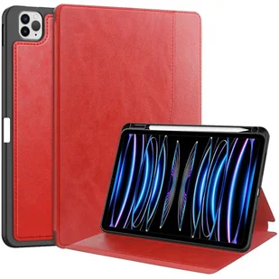 ETUI do iPad Air 11 5 4 iPad Pro 11 2018 20 21 22 LEATHER CASE PEN czerwone Case Obudowa Pokrowiec Futerał - Etui do tabletów - miniaturka - grafika 1