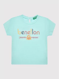 Koszulki dla chłopców - Benetton United Colors Of T-Shirt 3I1XC1527 Zielony Regular Fit - grafika 1