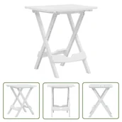 Stoły ogrodowe - The Living Store Składany stół ogrodowy - 44 -5x38 -5x50 cm - biały - Składany Stolik Ogrodowy - miniaturka - grafika 1