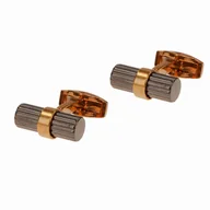 Spinki do mankietów i krawatów - Spinki do mankietów klasyczne złote w stylu naboi - EM Men's Accessories - miniaturka - grafika 1