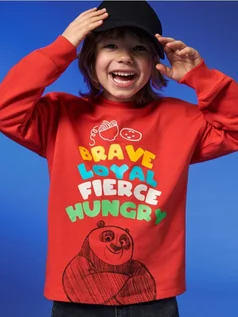 Swetry dla chłopców - Sinsay - Bluza Kung Fu Panda - koralowy - grafika 1