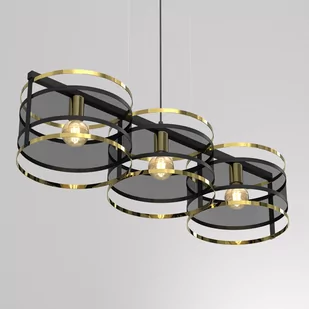 Lampa wisząca Lavinia, złote pierścienie, 3-pkt. - Lampy sufitowe - miniaturka - grafika 1