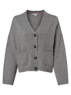 Tommy Hilfiger Kardigan damski Kobiety Bawełna szary marmurkowy, M/L - Swetry damskie - miniaturka - grafika 1