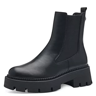 Tamaris Damskie kozaki 1-1-25408-41 Chelsea, black uni, 39 EU - Kozaki damskie - miniaturka - grafika 1