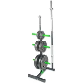 Stojaki na hantle i obciążenia - Stojak na obciążenia z miejscem na gryfy EH-S109 ENDORFIT czarno-zielony - miniaturka - grafika 1