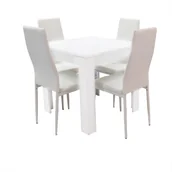 Stoły z krzesłami - Zestaw Stół Modern 80 Biały I 4 Białe Krzesła Nicea - miniaturka - grafika 1