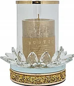 Świeczniki - ŚWIECZNIK LAMPION GLAMOUR LOTOS ZŁOTY 23038 - miniaturka - grafika 1