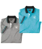 Koszulki męskie - Zestaw 2 polo Sport Outdoor Mężczyzna Atlas For Men - Kolor : Niebieski - Rozmiar : 4XL - miniaturka - grafika 1