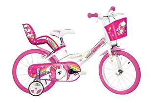 Dinobikes Dziewczynki Rower Dziecięcy, Biały/Różowy, 16 Cali - Rowery - miniaturka - grafika 1