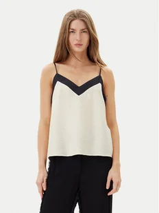 Vero Moda Top Denise 10329790 Beżowy Regular Fit - Koszulki i topy damskie - miniaturka - grafika 1