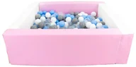 Suche baseny - Kwadratowy suchy basen z ekoskóry z 300 piłeczkami (biały, różowy (pastel)/biały, transparentny, pudrowy niebieski/baby blue, szary) - miniaturka - grafika 1