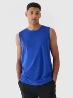 Koszulki sportowe męskie - Męski top z nadrukiem 4F 4FRAW24TSLEM184 - niebieski - miniaturka - grafika 1