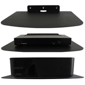 Inne akcesoria audio-wideo - Półka Metalowa Ścienna Uchwyt Na Pod Dekoder Rtv, Konsole, Router Czarna - miniaturka - grafika 1