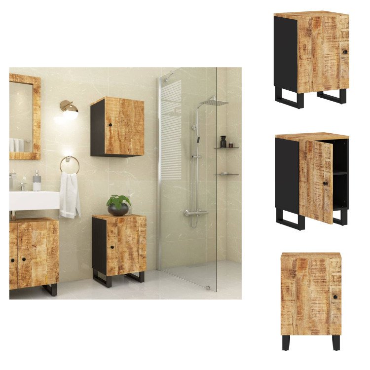 vidaXL Szafka łazienkowa 38x33x58 cm lite drewno mango - Zestawy mebli łazienkowych
