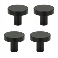 Meble modułowe i akcesoria - 4 x Gałka meblowa okrągła metalowa czarna gałki do szafek szuflad - miniaturka - grafika 1