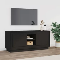 Szafki RTV - vidaXL Szafka pod TV, czarna, 102x35x45 cm, materiał drewnopochodny - miniaturka - grafika 1