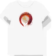 Koszulki i topy damskie - Koszulka damska biała z motywem czerwono-nogiego stonogi w ogniu L - miniaturka - grafika 1