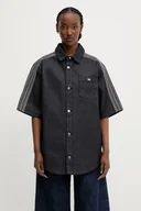 Koszule damskie - adidas Originals koszula jeansowa Denim Shirt damska kolor granatowy relaxed z kołnierzykiem klasycznym JJ3146 - miniaturka - grafika 1