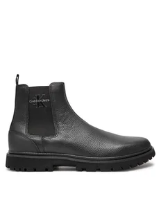 Calvin Klein Jeans Sztyblety Eva Mid Chelsea Boot Lth YM0YM00750 Czarny - Sztyblety męskie - miniaturka - grafika 1