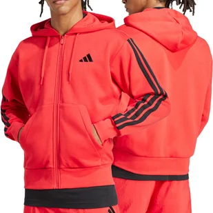 Adidas bluza męska sportowa dresowa czerwona rozpinana z kapturem JE6354 L - Bluzy męskie - miniaturka - grafika 1