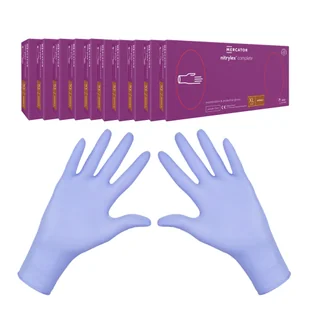 Rękawiczki nitrylowe XL fioletowe Mercator Nitrylex Complete 100sztuk karton 10op - Rękawiczki jednorazowe - miniaturka - grafika 1