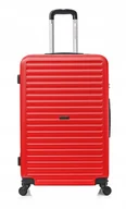 Walizki - Średnia walizka podróżna VIP ABS 24" RED ATENY 3,8kg 66L odpinane kółka - miniaturka - grafika 1