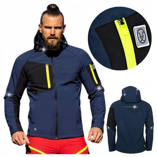 Kurtka męska Softshell Przejściowa Ocieplana Wodoodporna robocza granatowa - Kurtki męskie - miniaturka - grafika 1