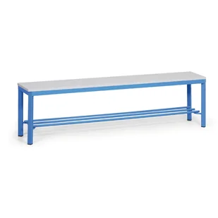 B2B Partner Ławka do szatni z półką na buty, siedzisko - laminat, długość 1500 mm, niebieska 179335 - Meble do szkół i przedszkoli - miniaturka - grafika 1