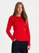 Swetry damskie - Morgan Sweter 252-MTECNA Czerwony Regular Fit - miniaturka - grafika 1