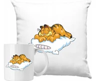 Gadżety dla niej i dla niego - ZESTAW PODUSZKA + KUBEK Kot Garfield Pomysł Na Prezent + IMIĘ #2 - miniaturka - grafika 1