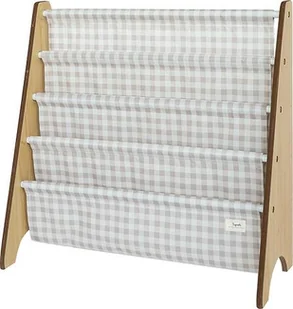 Stojak na książki Gingham beżowy z recyklingu - Półki i regały dla dzieci - miniaturka - grafika 1