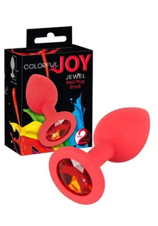 Korki analne - You2Toys Korek Analny Colorful Joy Jewel z Kryształkiem Czerwony - grafika 1