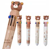 Cienkopisy - DŁUGOPIS MIŚ 10-kolorowy AUTOMATYCZNY dla dziecka DO SZKOŁY 10w1 cienkopis - miniaturka - grafika 1