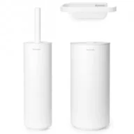 Akcesoria łazienkowe - Brabantia Zestaw trzech akcesoriów toaletowych MindSet Fresh White 303920 biały - miniaturka - grafika 1