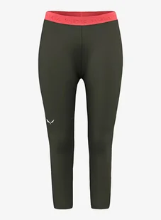 Legginsy termoaktywne damskie Salewa Cristallo Warm Amr 3/4 Tight - dark olive - Kalesony - miniaturka - grafika 1
