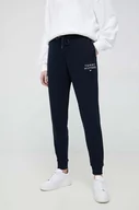 Spodnie damskie - Tommy Hilfiger spodnie dresowe kolor granatowy z aplikacją - miniaturka - grafika 1