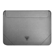 Torby na laptopy - Guess Sleeve GUCS14PSATLG 13/14" srebrny /silver Saffiano Triangle Logo GUE001823-0 - miniaturka - grafika 1