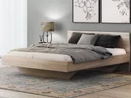 Łóżka - Łóżko lewitujące 160x200 dąb sonoma DM2 z płyty meblowej - miniaturka - grafika 1